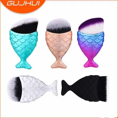 

by DHL 200Pcs/Lot Cosmetic Fish Brushes Powder Fish Tail Makeup Brushes Set Foundation Contour Blush Fish Scales Make Up Brush