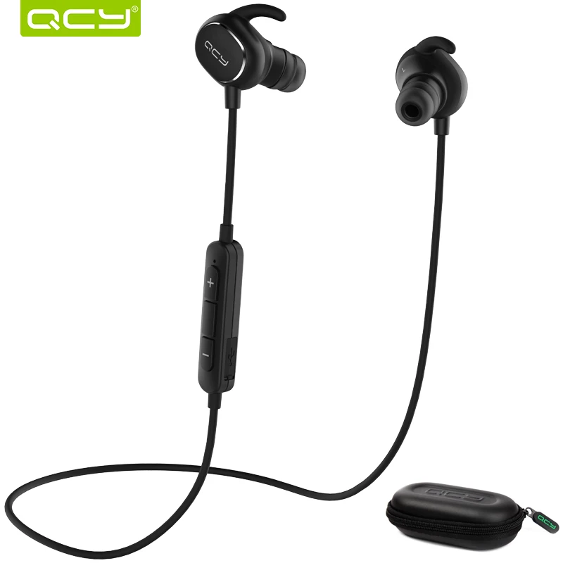 QCY QY19 ספורט Bluetooth אוזניות אוזניות אלחוטיות סטריאו עם מיקרופון ונייד תשלום מהיר תיבת אחסון עבור Iphone, Xiaomi