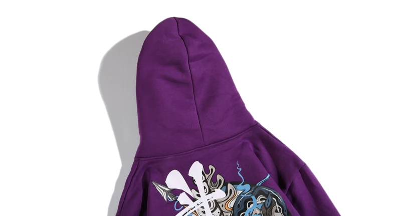 Python Chinese Character Printed Pullover Fleece Hoodies 14