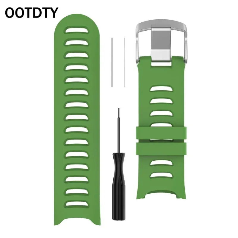 Dark Green Замена силиконовый ремешок Ремешок для наручных часов для Garmin Forerunner 610 часы с инструментами - Цвет: Dark Green