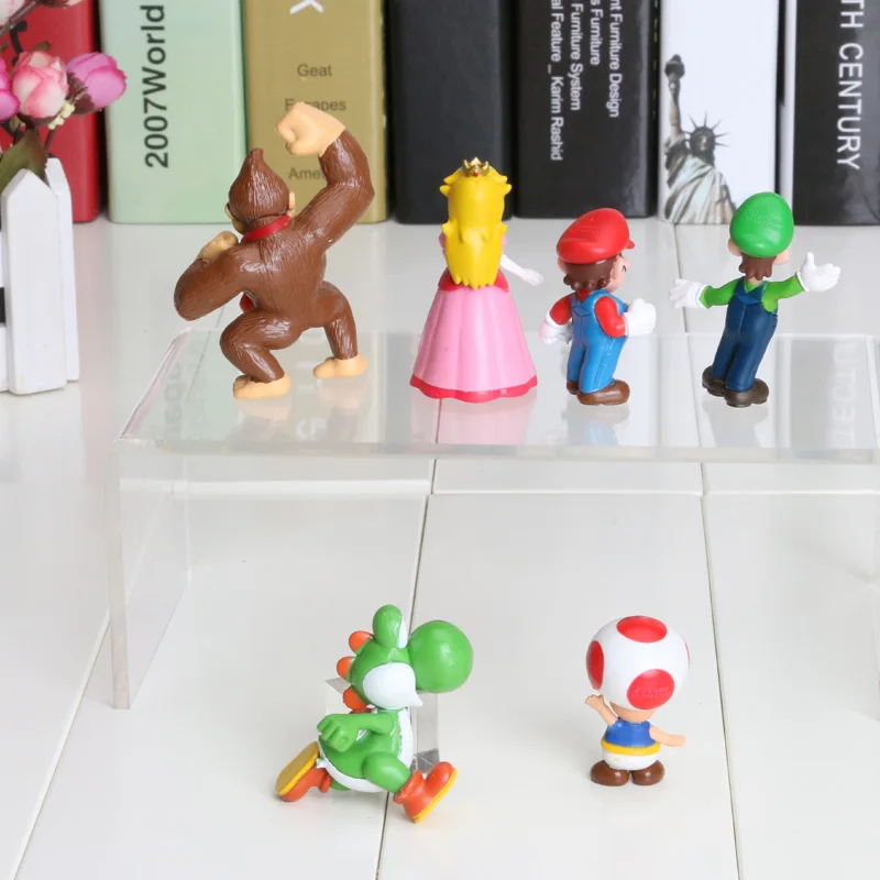 6 шт./компл. аниме Super Bros Peach King экшн фигурка Лягушка ПВХ игрушки 3 5 см для детей|kids