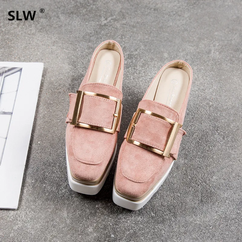 

Rome Wedges gladiator loafer women Slip-On Slides Flock mules summer closed toe High wedge slipper woman Super creeper sandals