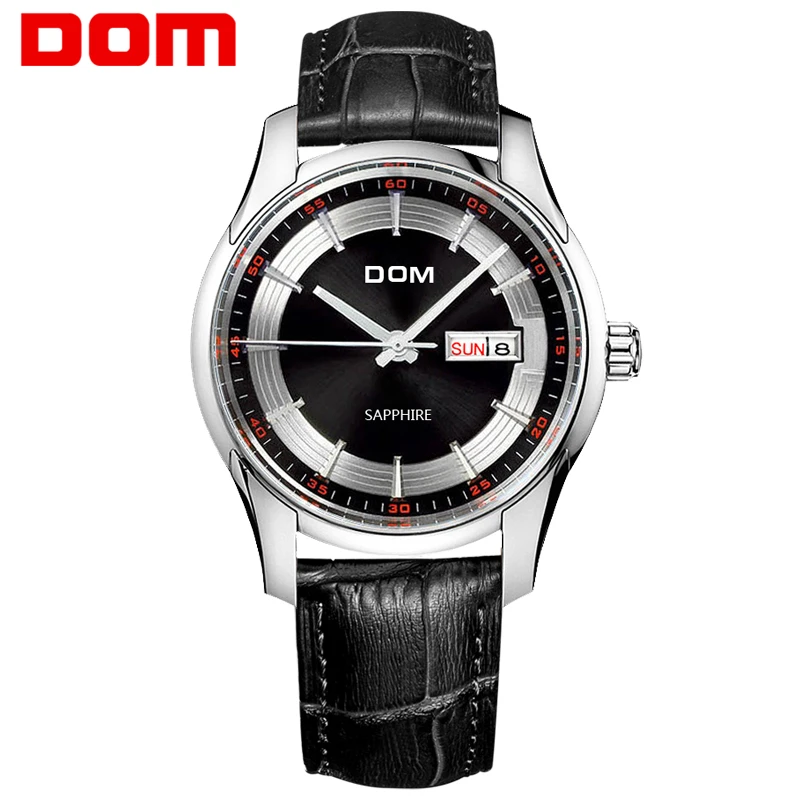 

DOM Mens Watches Clock Men's Watch brand Waterproof quartz Business Leather Watch reloj hombre marca de lujo Wrist Watch M517