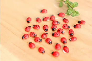 

100pcs/lot Wooden Ladybird Ladybug Sticker Children Kids Painted Adhesive Back DIY Craft Home Party Holiday Decoration KS 009