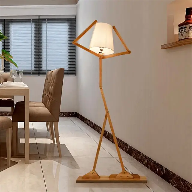 Nordic Creatieve Houten Vloer Lampen E27 Log Stof Stand Licht ... Nordic Creatieve Houten Vloer Lampen E27 Log Stof Stand Licht ...