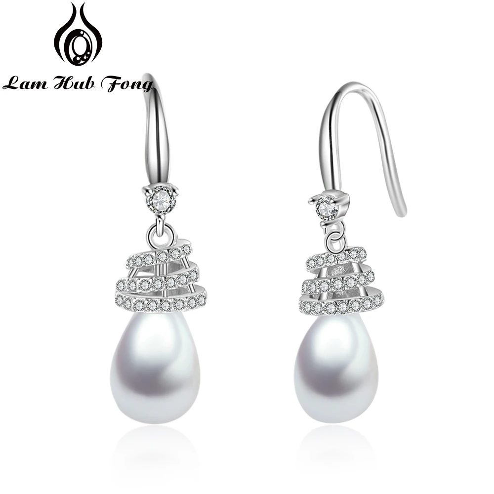 

Pearl Drop Dangle Earrings 925 Sterling Silver jewelry Earrings for Women Long Statement Earrings Gift for Girls (Lam Hub Fong)