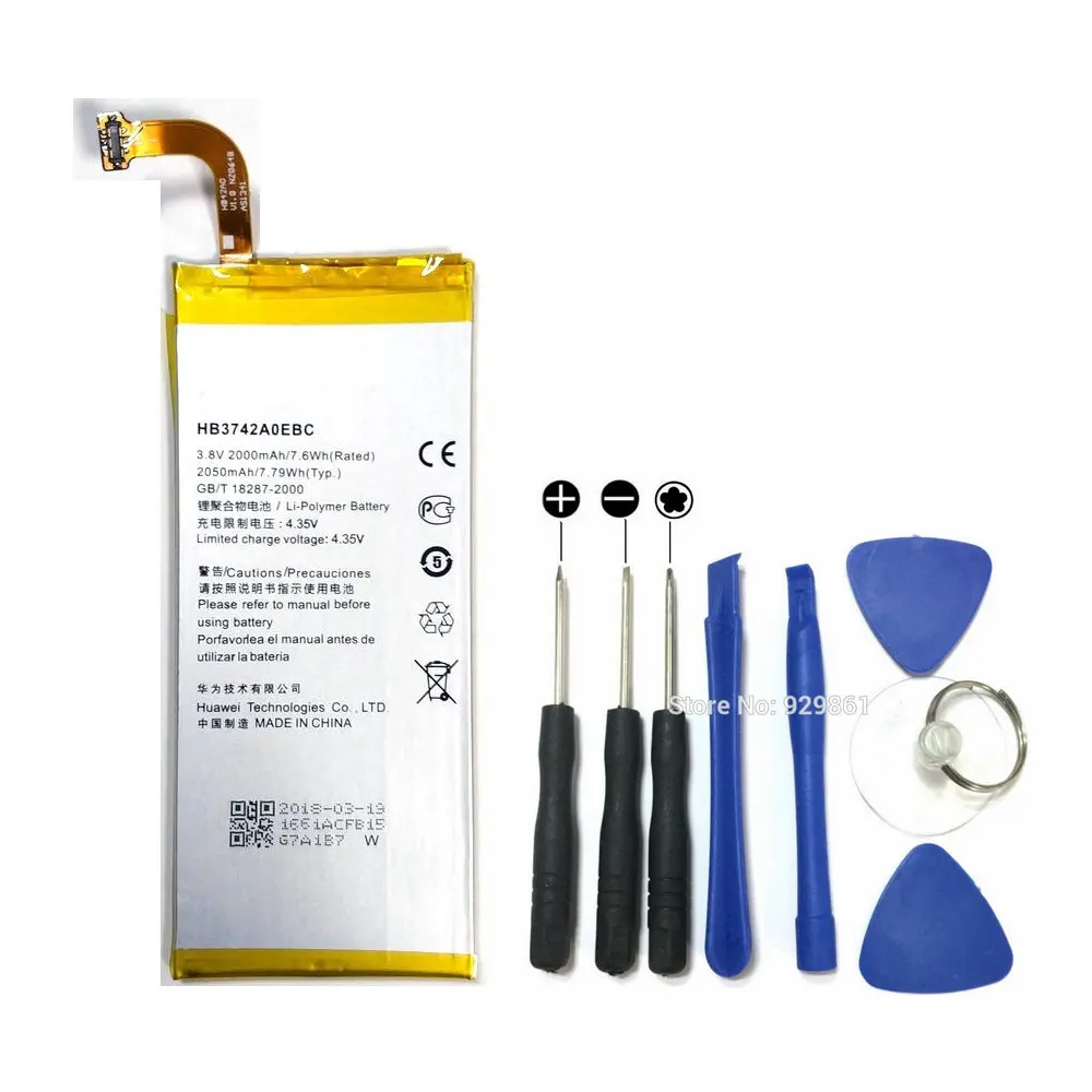 Аккумулятор и инструменты для ремонта Huawei Ascend P6 2000 мА · ч HB3742A0EBC P6-U06 G6 G620 G621 G620s G630