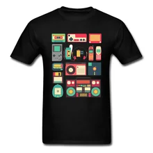 Техно игра PC футболка консоль Кассетный контроллер телефон технология видеоигры черные футболки для мужчин Высокое качество печати