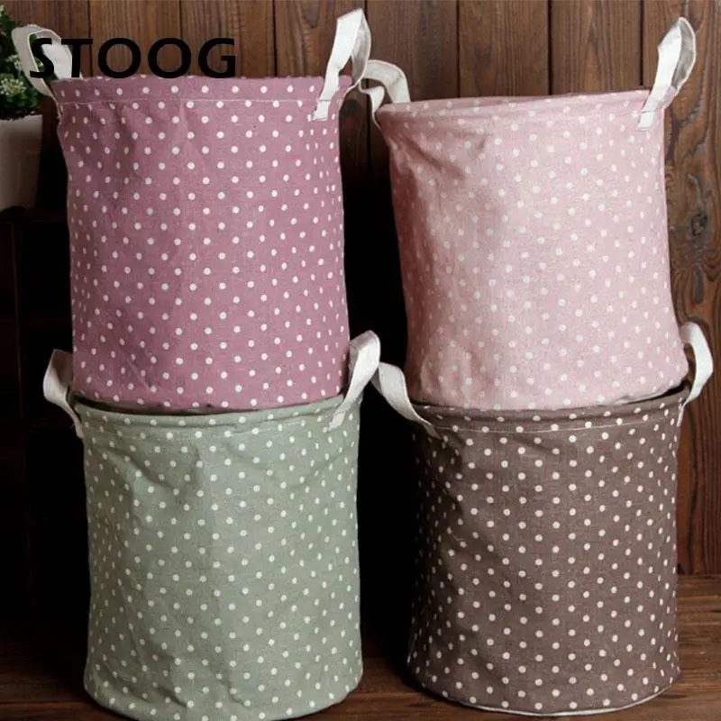 

Foldable Simple Designed Cotton Linen Clothes Laundry Basket Bag Hamper