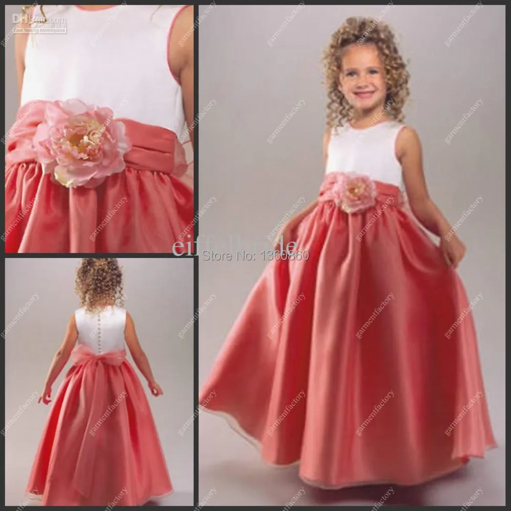 children's coral bridesmaid dresses