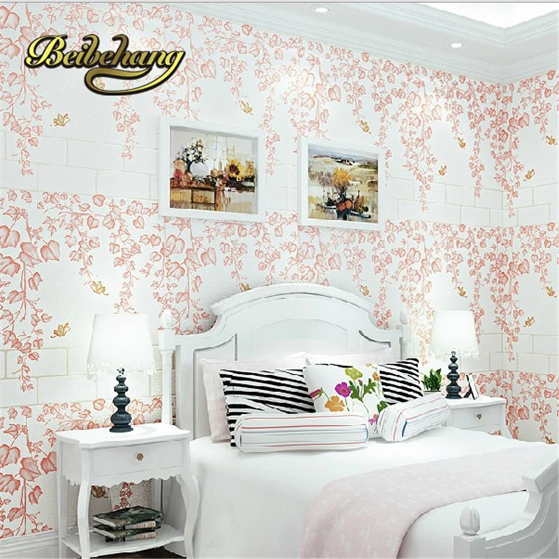 beibehang papel de parede Romantic garden fresh rattan non-woven bedroom living room sofa background wallpaper 3d wall paper