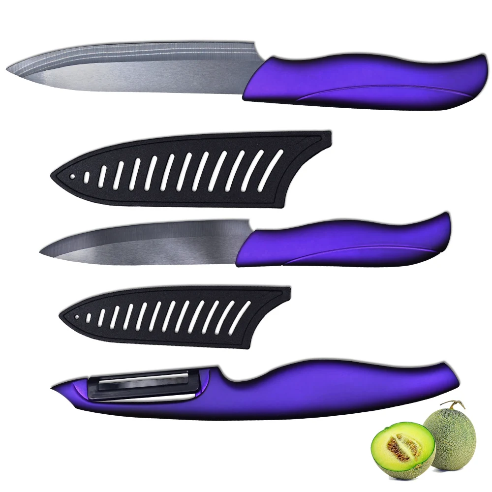 Ceramic knife 4 inch utility knife and 5 inch slicing knife with one