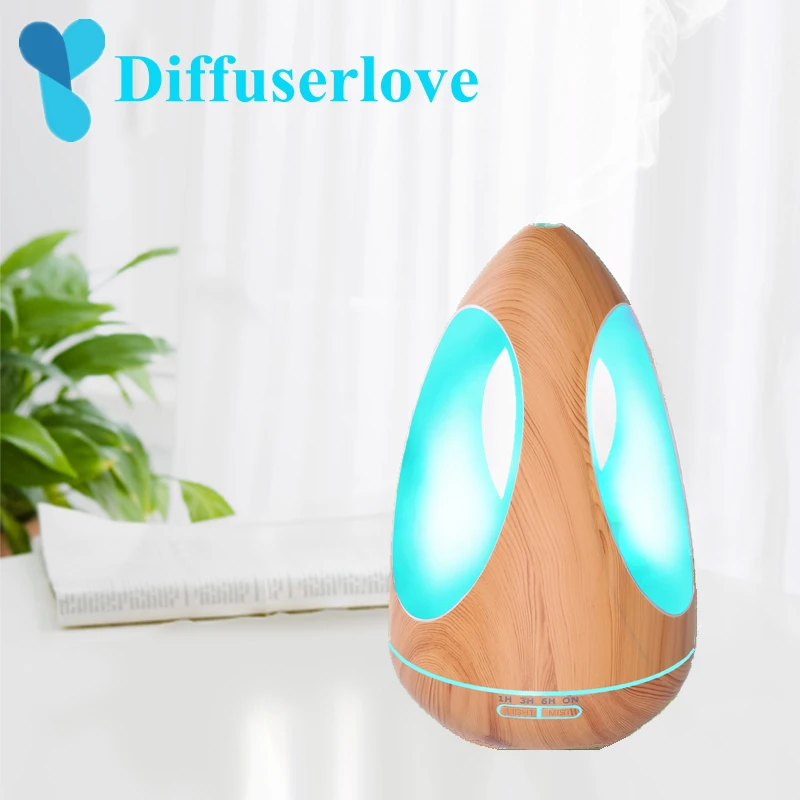 

Diffuserlove 550ML Air Humidifier Essential Oil Aroma Diffuser Aromatherapy Colorful Wooden Mist Maker 7 Color lamp Night light