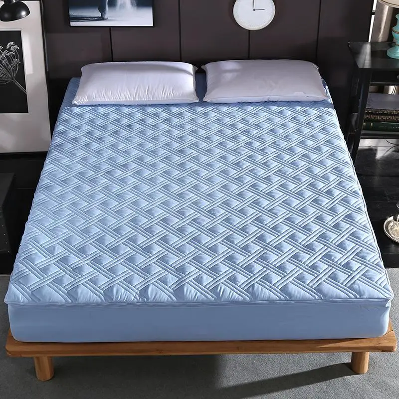 Утолщенный однотонный матрас для кровати, защитный коврик, стеганая простыня для кровати, 6 сторон, все герметичные с молнией, домашний текстиль для отеля - Цвет: color 7
