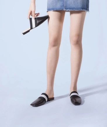  Original xiaomi mijiaI AM TREE elastic band square head flat slippers retro square sheepskin materi