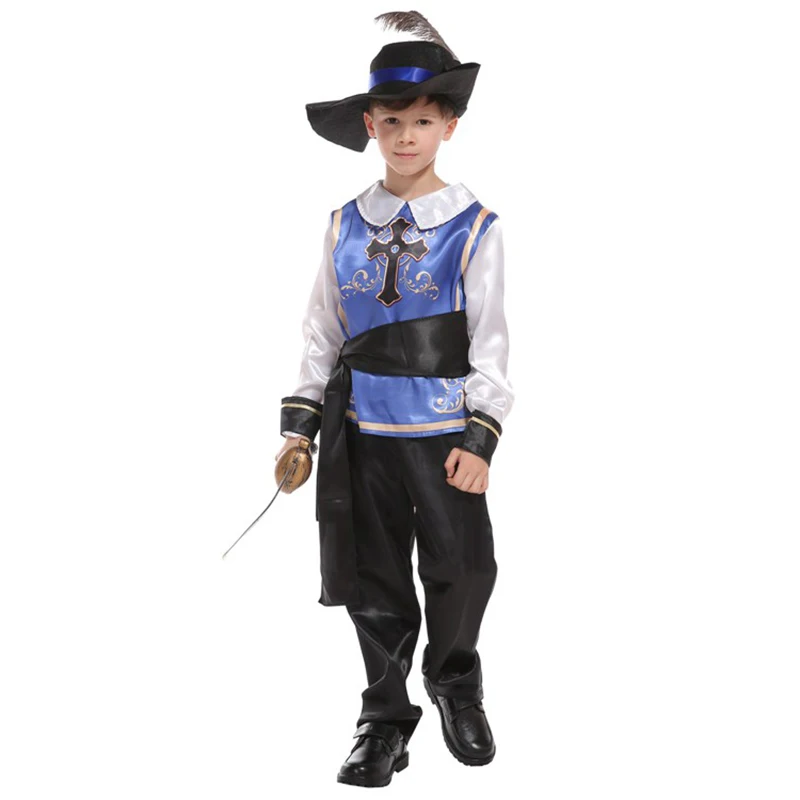 

Halloween Child Costume Boy King Royal Prince Blue Pirate Costume Kids Clothes Set Outfit Party Cosplay Costume Children colthes