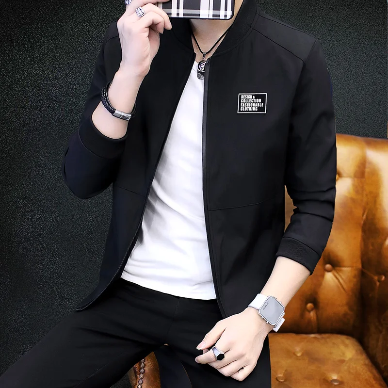 

Spring/summer 2019 men's men's stand-up collar masculine jacket men's casual jacket baseball collar jacket M-4XL