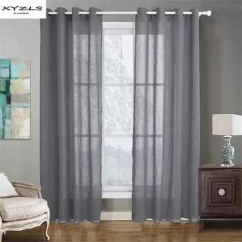 

XYZLS 2017 Europe Style Solid Color Sheer Curtains for Kitchen Bedroom Living Room Decorative Door Curtain Window Tulle Drapes
