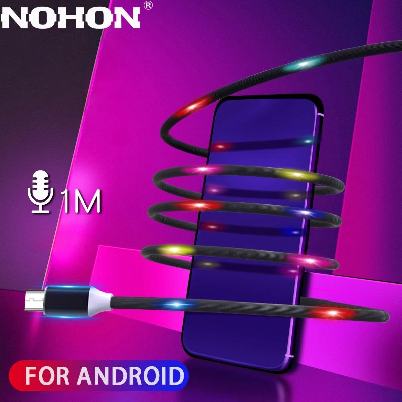 

NOHON Voice Control Data Line Universal Mirco USB Cable Line Adapter For Samsung Galaxy Voice-activated Line Cable For Huawei
