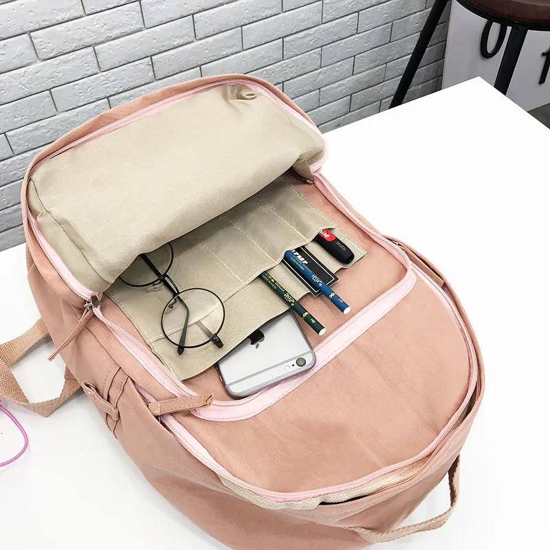 estudante mochila feminina para noteboot lona à