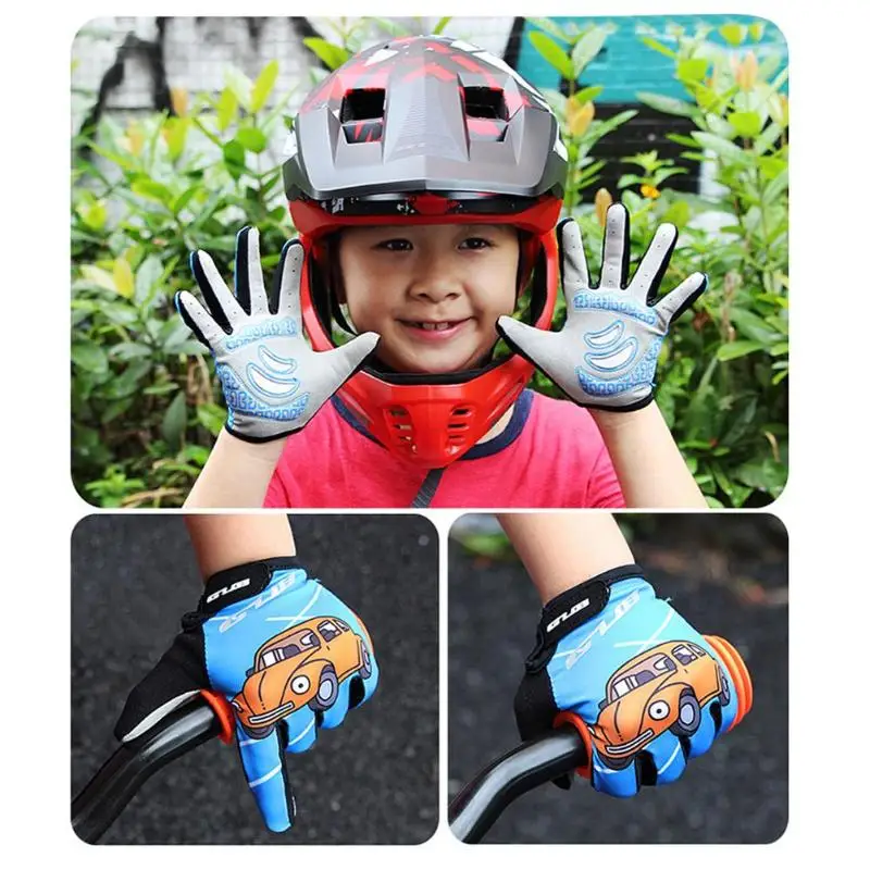 

Kids Cartoon Cycling Gloves Full Finger Non-Slip Skate Riding Mountain Bike Outdoors Sports Protective Children Gloves