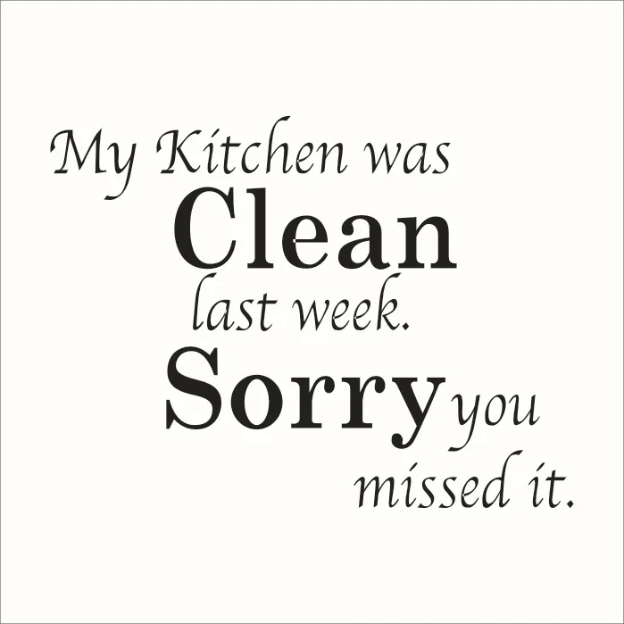 Kuche Sauber Englisch Spruche Zitate Diy Kuche Wandaufkleber Aufkleber Wohnaccessoires Home Accessories Kitchen Wallwall Sticker Aliexpress