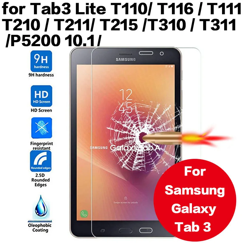 Закаленное стекло для Samsung Galaxy Tab3 Lite T110 t116 t111 t210 t211 215 t310 t311 7 8 дюймов p5200 10 1