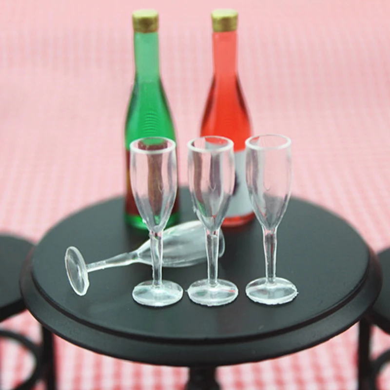 4Pcs 1/12 Mini Resin Transparent Cup Simulation Furniture Model Toys Dollhouse Miniature Accessories For Doll House Decoration|Игрушечная