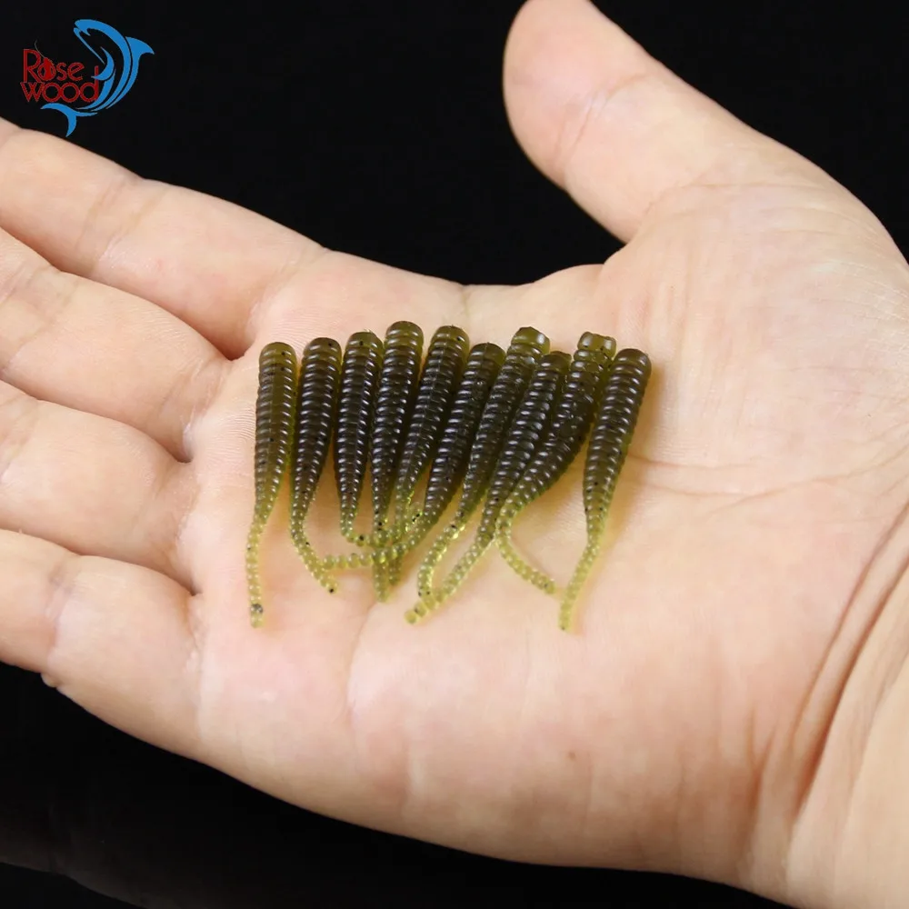 100pcs Pesca Artificial Soft Bait 4cm0.3g UL Fishing Worm Swimbaits Soft Lure Carp Fishing Bait Fishing Lure Mixed Colors  (20)