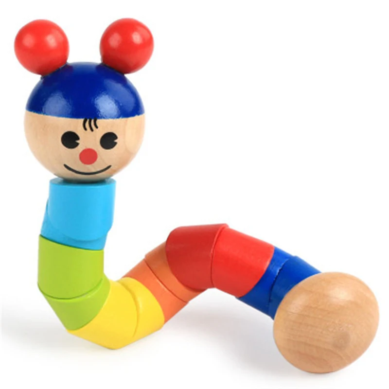

Wooden clown pull sports desktop game Toys Color gyro toy girl boy Baby kindergarten Random indoor