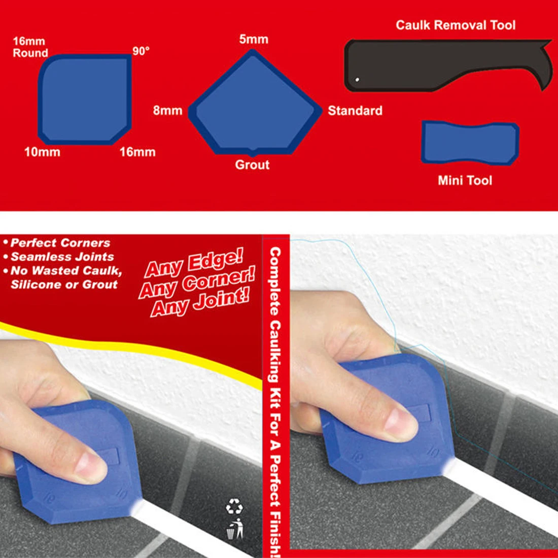 4pcs/Set Professional Caulking Tool Kit Caulk Joint Sealant Silicone Grout Remover Scraper Home Cleaning Garden Hand Tool 4pcs/Set Professional Caulking Tool Kit Caulk Joint Sealant Silicone Grout Remover Scraper Home Cleaning Garden Hand Tool