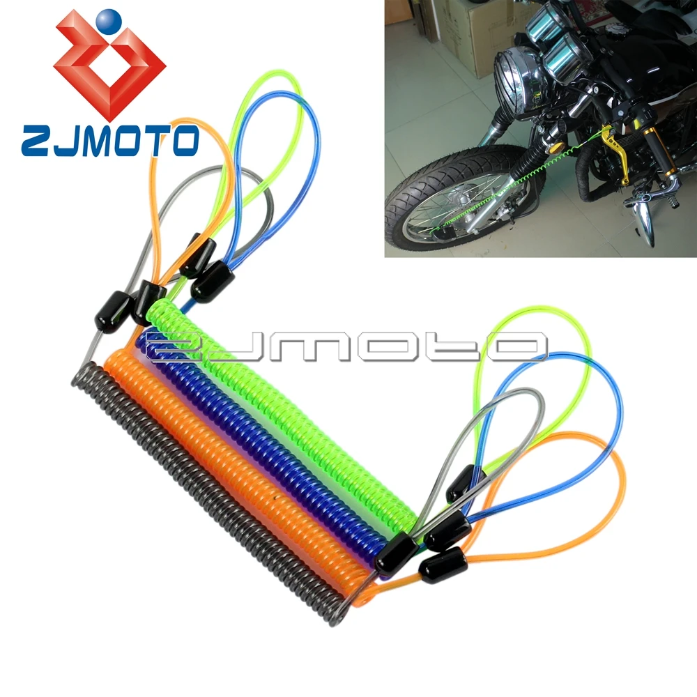 

Motorcycle Lock Cable Reminder Anti Theft Wheel Disc Brake Alarm Security Reminder Spring Cable
