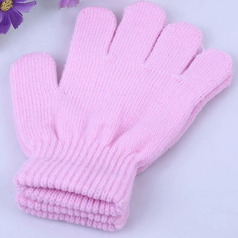 Новое поступление на зиму для девочки, мальчика, ребёнка эластичные вязаные зимние теплые перчатки Последняя Мода Для детей волшебные перчатки варежки