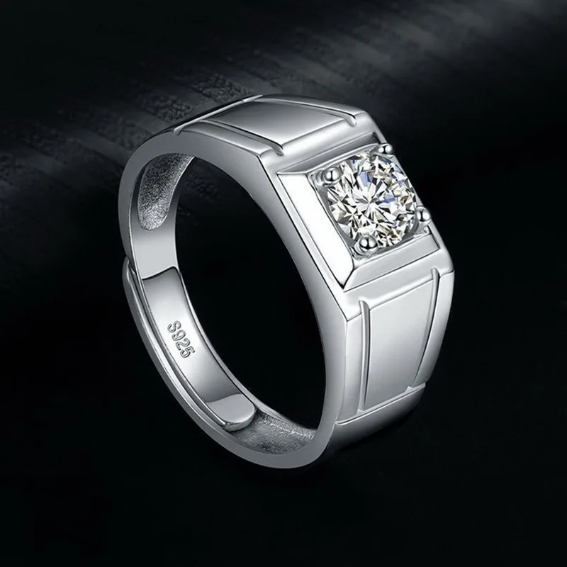 Fashion 925 Silver Ring, Sterling Silver Imitation Diamon d Adjustable