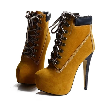 

Women Ankle Martin Boots Yellow 2020 Autumn Female Shoes Woman Fashion Platform Round Toe Buckle Strap Comfortable TL-A0182