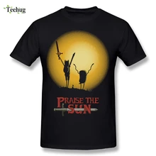 Fashion Male Praise The Sun Adventure Time Tees O-neck Design T Shirt east o the sun