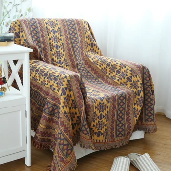 

Bohemian blanket Multi functional decorative blanket Sofa towel blanket/Plane Travel Plaids Rectangular Line blanket