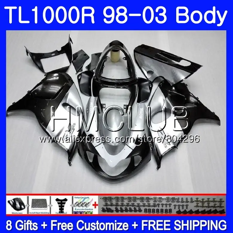 

SRAD For SUZUKI TL 1000 R TL1000R 98 99 00 01 02 03 Silver grey 25HM.8 TL1000 R TL 1000R 1998 1999 2000 2001 2002 2003 Fairing