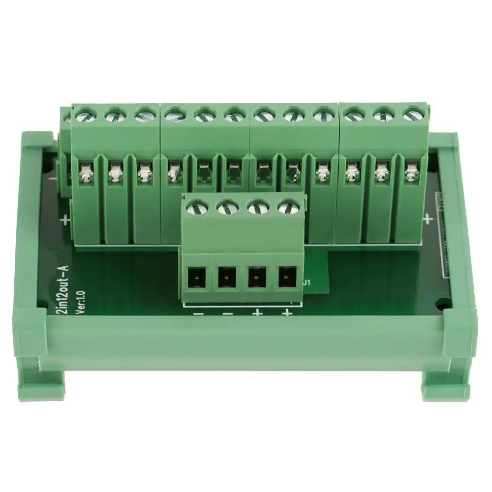 

New 2 Import 12 Position Power Distribution DIN Rail Mount Interface Module Board 12 Position Power Distribution Module