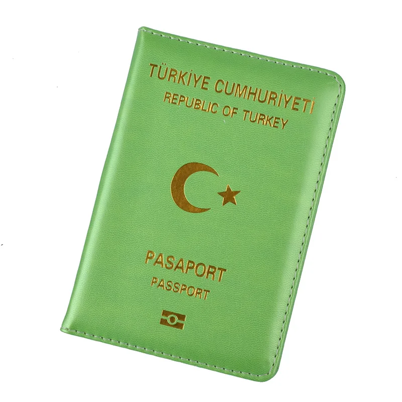 Klsyanyo для Турции, Обложка для паспорта из искусственной кожи, чехлы для турков, мужские и женские, органайзер для паспорта для путешествий - Цвет: Green