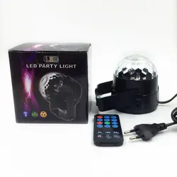 Светодиодный RGB магический шар сценический световой эффект ЕС США вилка лампа Звук Активированный Contorl лазерный прожектор для дискотеки KTV