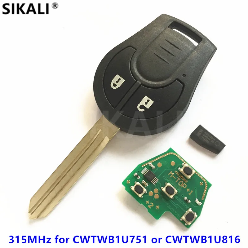 Дистанционный ключ-передатчик 315/433 МГц для Nissan March Qashqai солнечное сильфи Tiida X-Trail Для CWTWB1U751/CWTWB1U816/CWTWB1U761