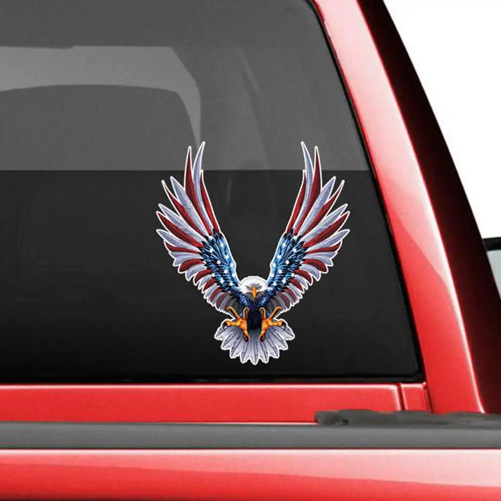

4Pcs Car Window Light Reflective American Hawk Shape Decoration Sticker Decal