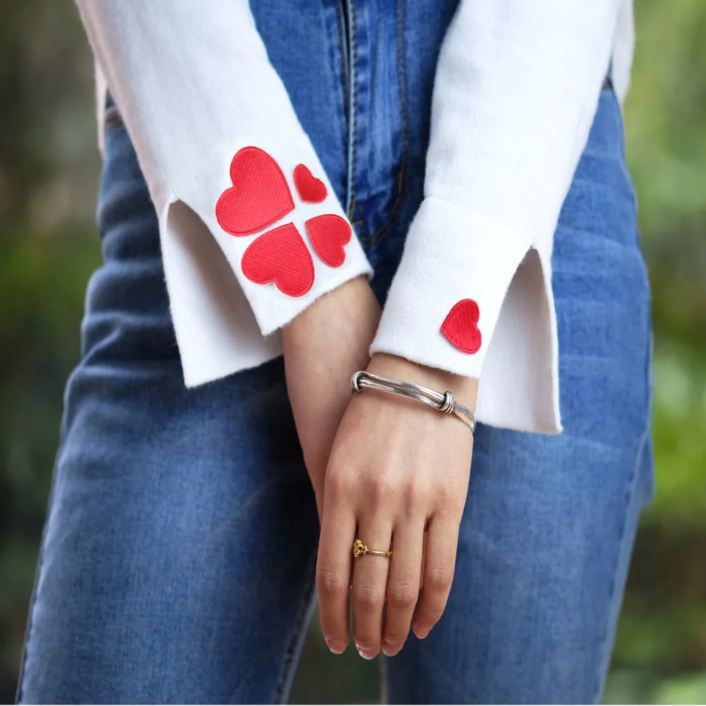 1 Piece Iron On Patches For Clothes Red Color Heart Patch Clothing 