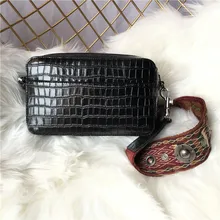 Сумки для женщин крокодиловый узор кожаная женская сумка с широким плечевым ремнем одно плечо и косой промежуток квадратная сумка