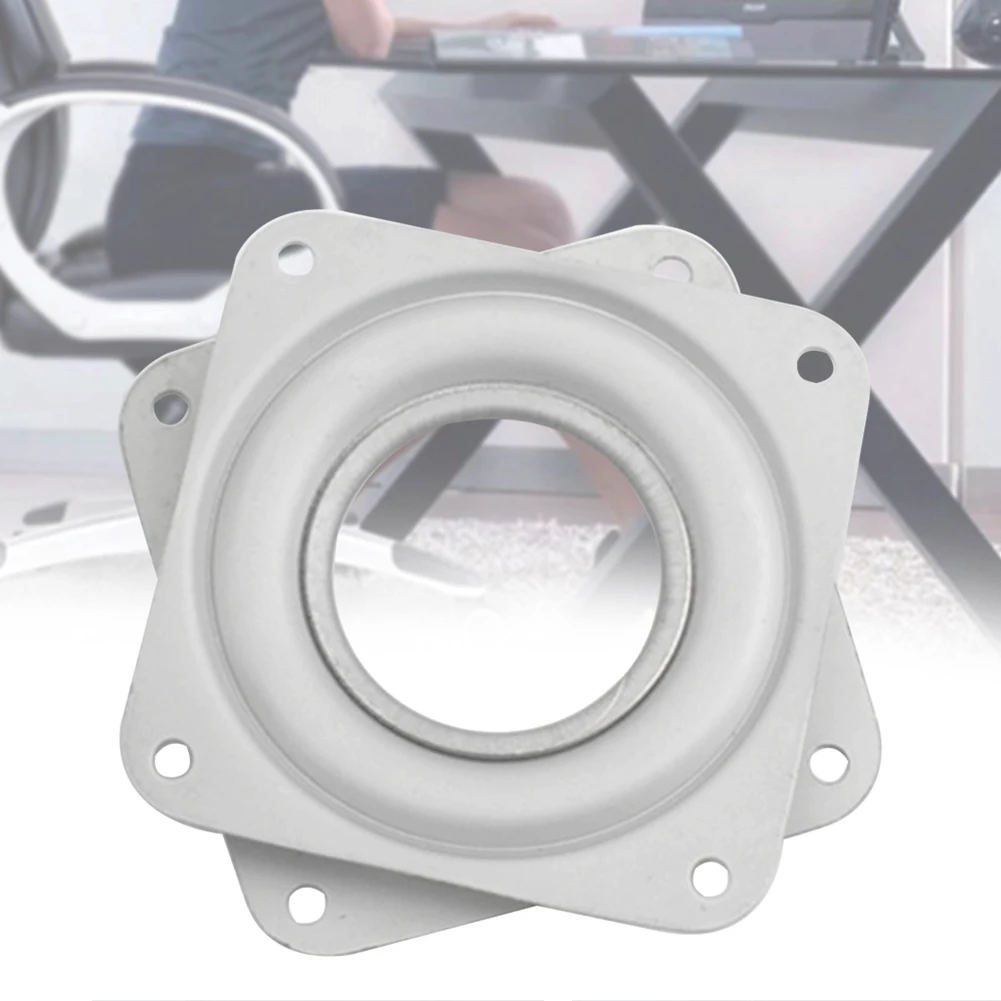 

3 Inch Turntable Hardware Fitting Furniture 360 Degree Rotating Plates Home Square Bearing Display Stand White For Dining Table