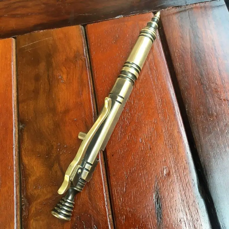 Чистый латунный пистолет ручка подарок на день рождения игрушка Античная латунная гелевая ручка