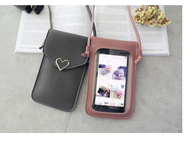 Кошелек для мобильного телефона с сенсорным экраном, кошелек для смартфона, кожаная сумка через плечо, женская сумка для Iphone X, samsung, S10, huawei, P20 pro
