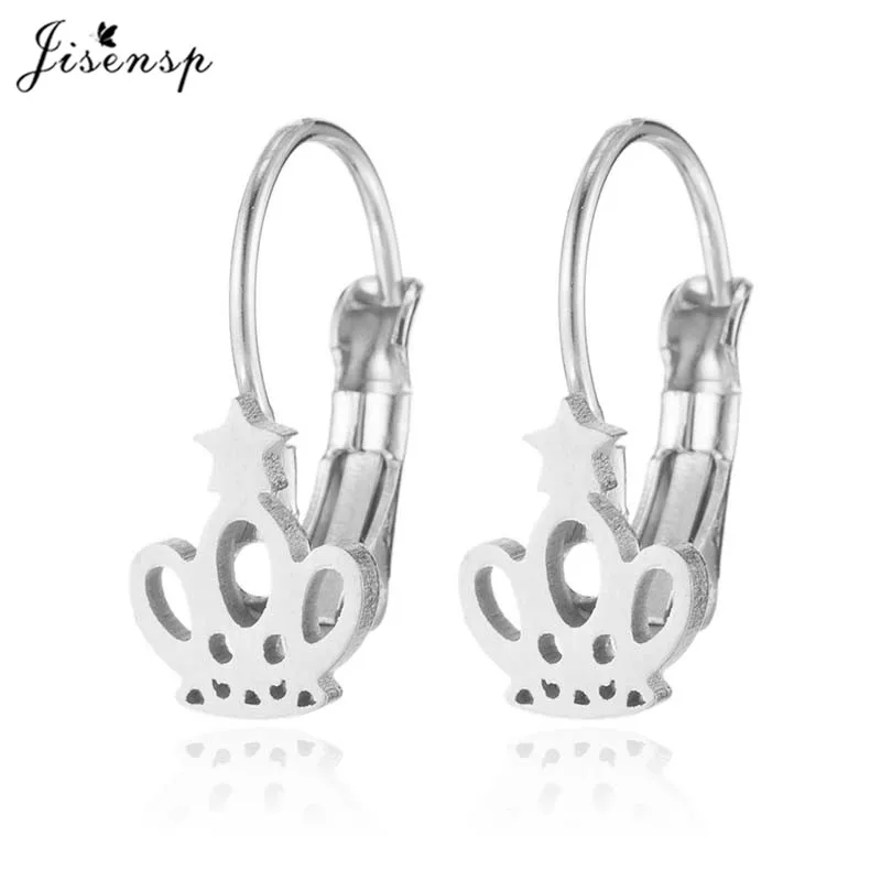 Jisensp Vintage Life Tree Stainless Steel Earrings Ethic Big Hoop Stud Earrings Fashion Jewelry for Women Girls Best Gift bijoux - Metal Color: GED205