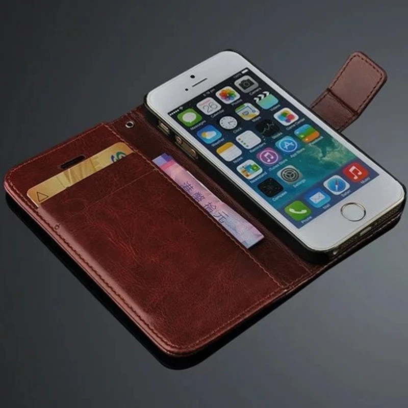 

For iPhone 5s 5 SE Phone Case Cover Retro Wallet Stand Flip Leather Case For iPhone 5 5s With Card Slot KickStand For iPhone SE